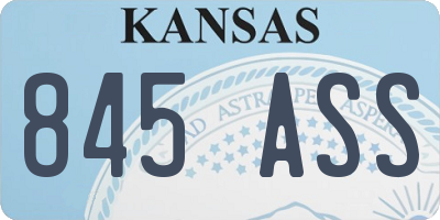 KS license plate 845ASS