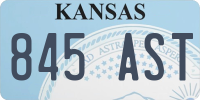 KS license plate 845AST