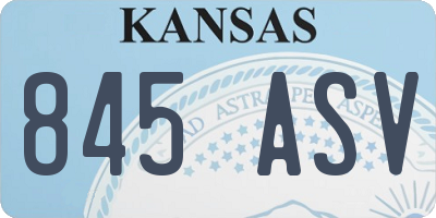 KS license plate 845ASV
