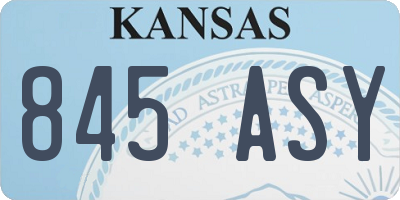 KS license plate 845ASY
