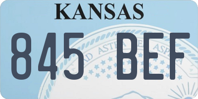 KS license plate 845BEF
