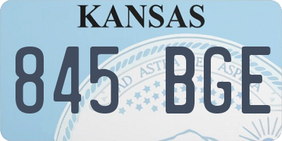 KS license plate 845BGE
