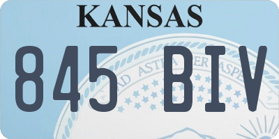 KS license plate 845BIV