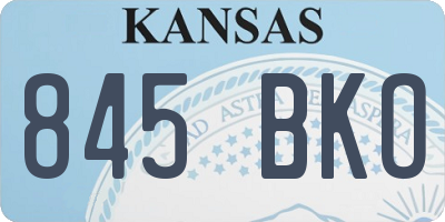 KS license plate 845BKO