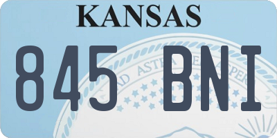 KS license plate 845BNI