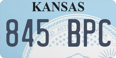 KS license plate 845BPC