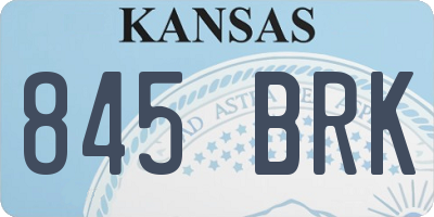 KS license plate 845BRK