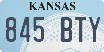 KS license plate 845BTY