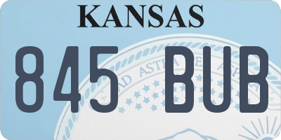 KS license plate 845BUB