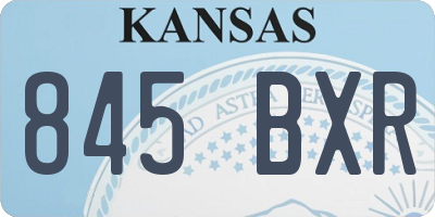 KS license plate 845BXR