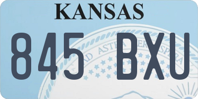 KS license plate 845BXU