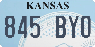 KS license plate 845BYO