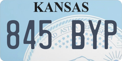 KS license plate 845BYP