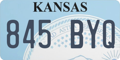 KS license plate 845BYQ