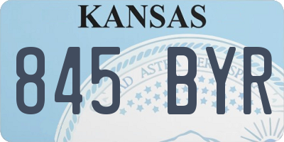 KS license plate 845BYR