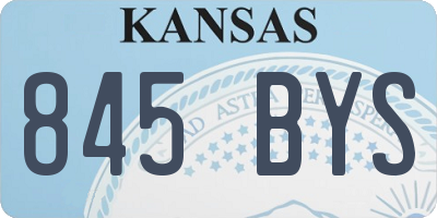 KS license plate 845BYS