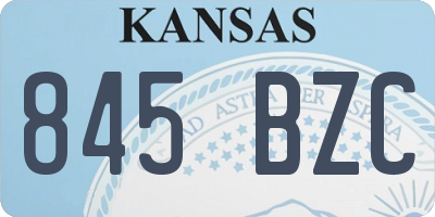 KS license plate 845BZC