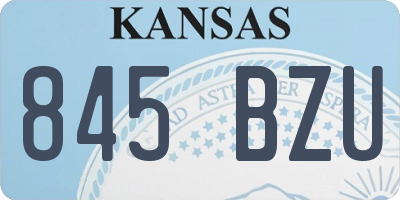 KS license plate 845BZU