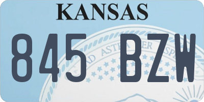 KS license plate 845BZW