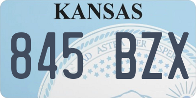 KS license plate 845BZX