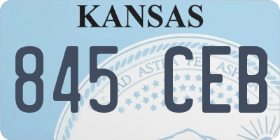 KS license plate 845CEB