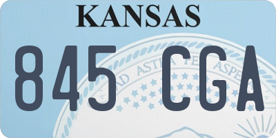KS license plate 845CGA