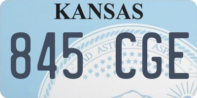 KS license plate 845CGE