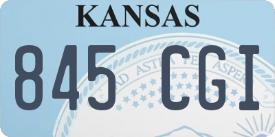 KS license plate 845CGI