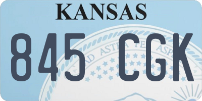 KS license plate 845CGK