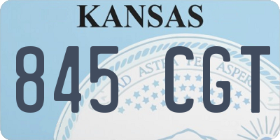 KS license plate 845CGT