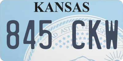 KS license plate 845CKW