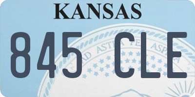 KS license plate 845CLE