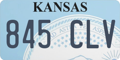 KS license plate 845CLV