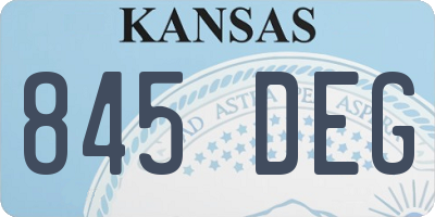 KS license plate 845DEG