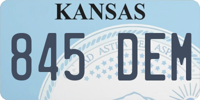 KS license plate 845DEM