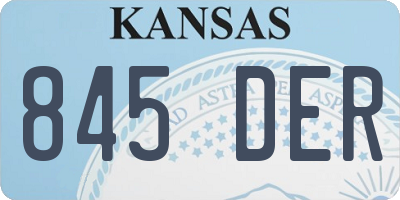 KS license plate 845DER