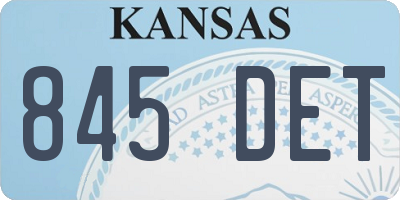 KS license plate 845DET