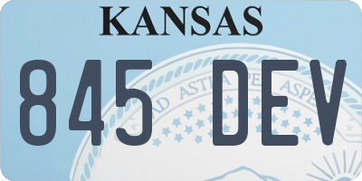 KS license plate 845DEV
