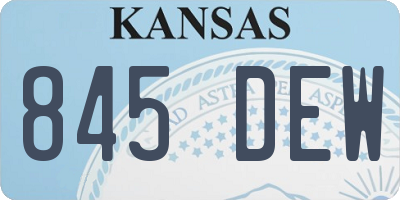 KS license plate 845DEW