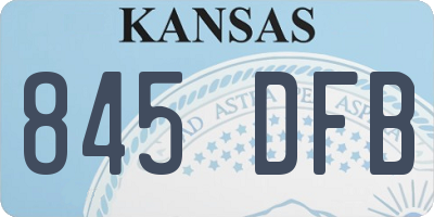 KS license plate 845DFB