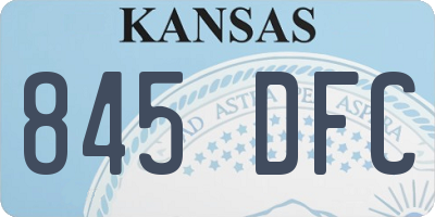KS license plate 845DFC
