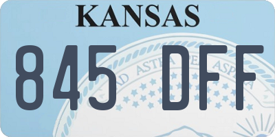 KS license plate 845DFF