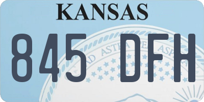 KS license plate 845DFH
