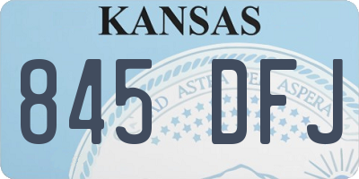 KS license plate 845DFJ