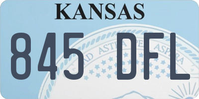 KS license plate 845DFL