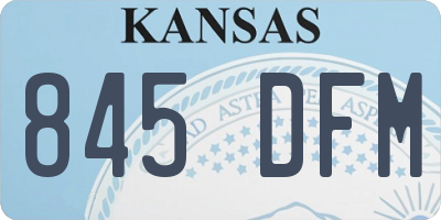 KS license plate 845DFM