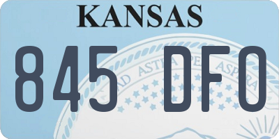 KS license plate 845DFO