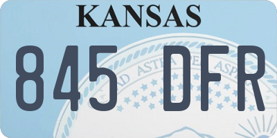 KS license plate 845DFR