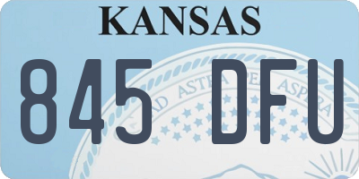 KS license plate 845DFU