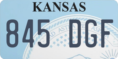 KS license plate 845DGF
